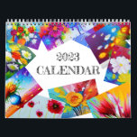 Vibrant Colour Flowers Painting Calendar<br><div class="desc">Vibrant Colour Flowers Painting. This is a digital painting of flowers in vibrant colours for you flowers lover.</div>