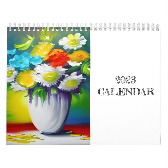 Vibrant Colour Flowers Painting Calendar (Cover)