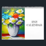 Vibrant Colour Flowers Painting Calendar<br><div class="desc">Vibrant Colour Flowers Painting. This is a digital painting of flowers in vibrant colours for you flowers lover.</div>