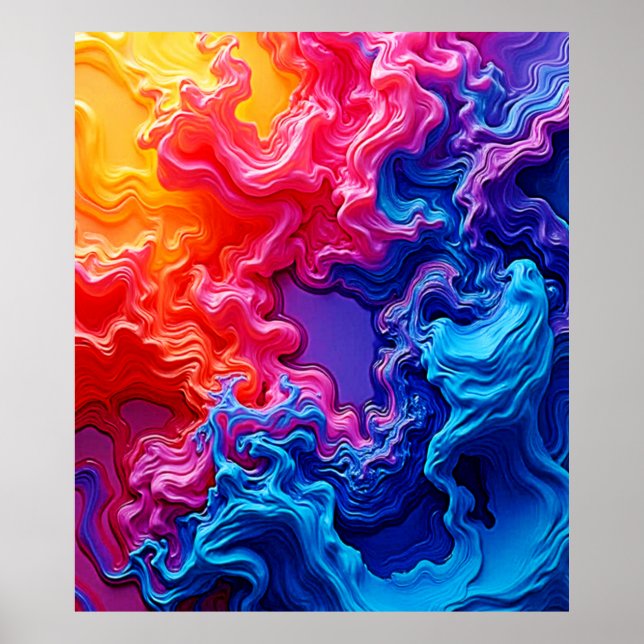 Vibrant Colour Fusion Art Poster (Front)