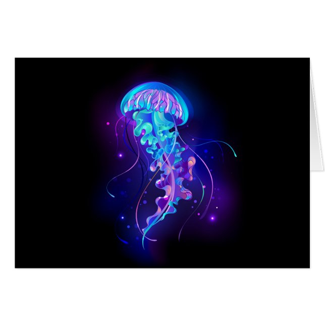 Vibrant Colour Glowing Jellyfish (Front Horizontal)