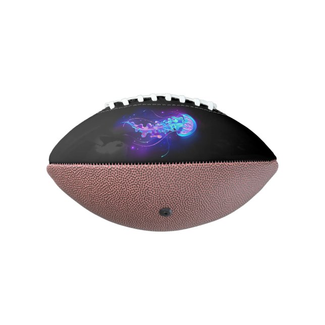 Vibrant Colour Glowing Jellyfish American Football (Rotated 270)