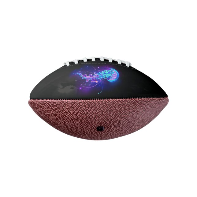 Vibrant Colour Glowing Jellyfish American Football (Rotated 270)
