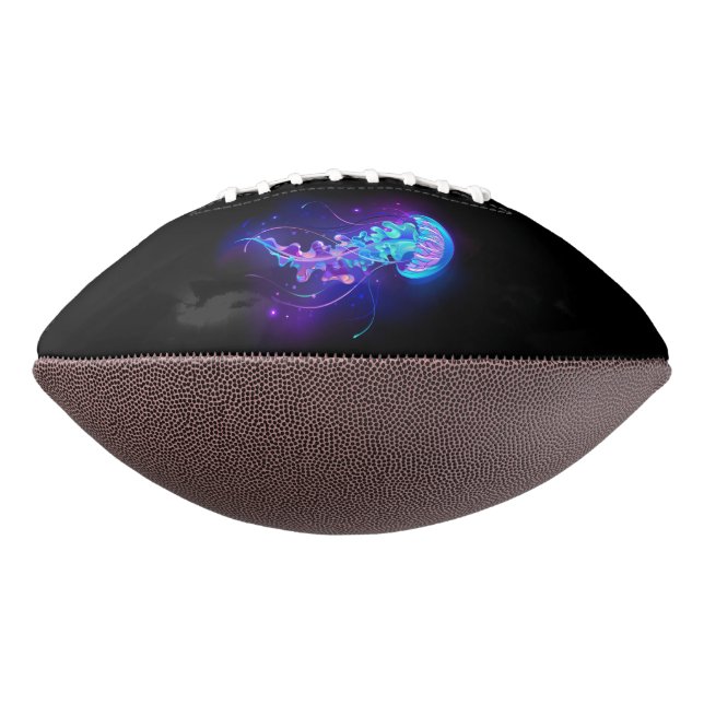 Vibrant Colour Glowing Jellyfish American Football (Rotated 270)