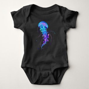 Vibrant Colour Glowing Jellyfish Baby Bodysuit