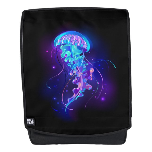 Vibrant Colour Glowing Jellyfish Backpack (Front)