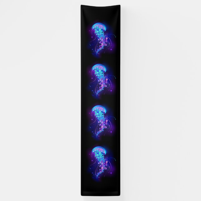 Vibrant Colour Glowing Jellyfish Banner (Vertical)