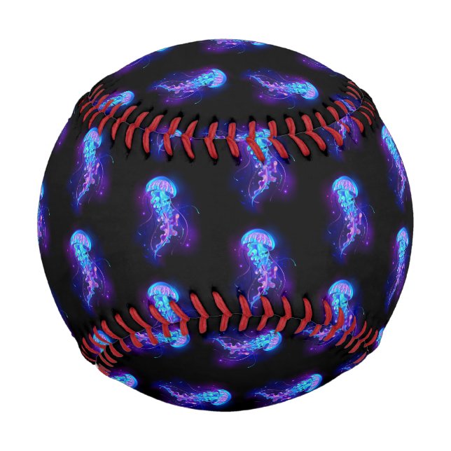 Vibrant Colour Glowing Jellyfish Baseball (Front)