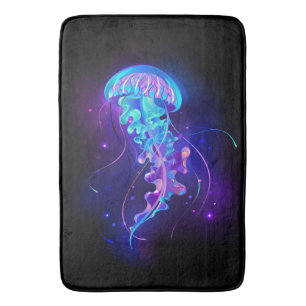 Vibrant Colour Glowing Jellyfish Bath Mat
