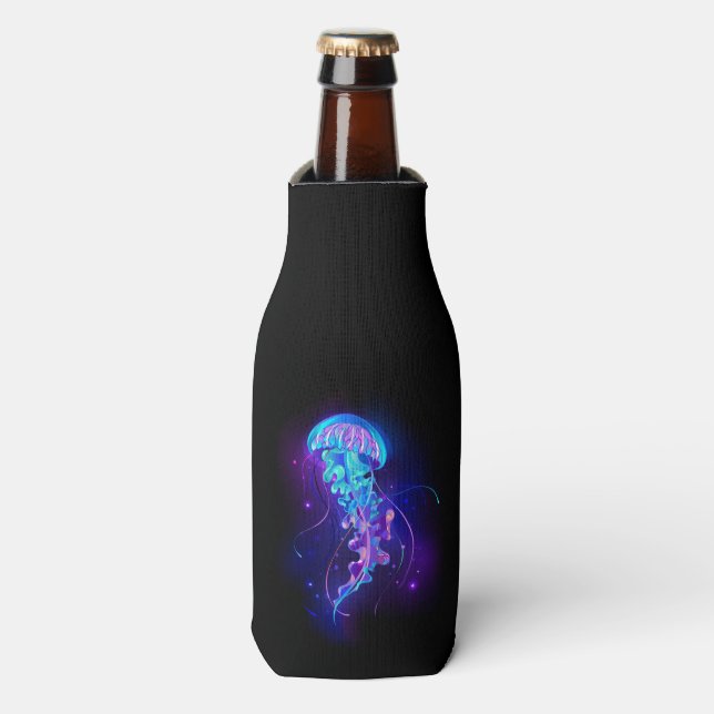 Vibrant Colour Glowing Jellyfish Bottle Cooler (Bottle Front)