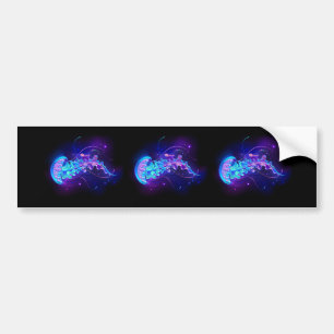 Vibrant Colour Glowing Jellyfish Bumper Sticker