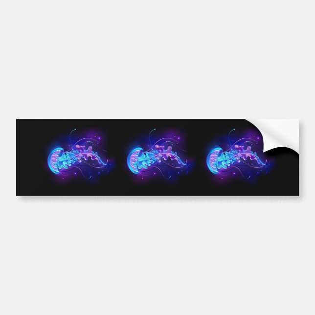 Vibrant Colour Glowing Jellyfish Bumper Sticker (Front)