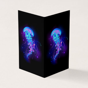 Vibrant Colour Glowing Jellyfish Business Card