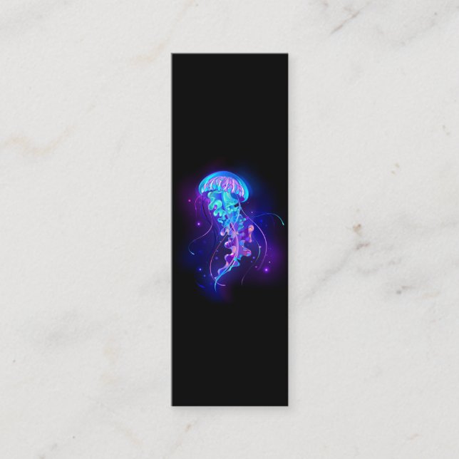 Vibrant Colour Glowing Jellyfish Calling Card (Front)