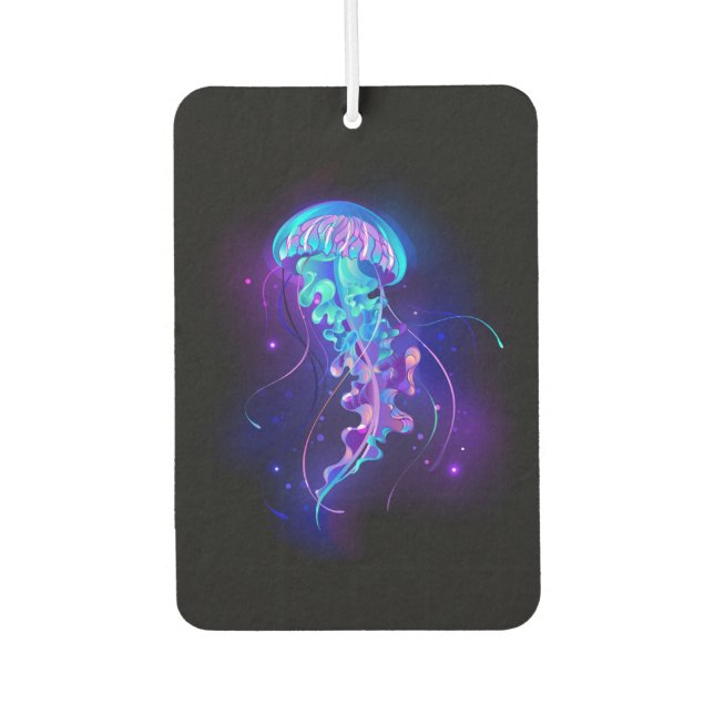 Vibrant Colour Glowing Jellyfish Car Air Freshener (Front)