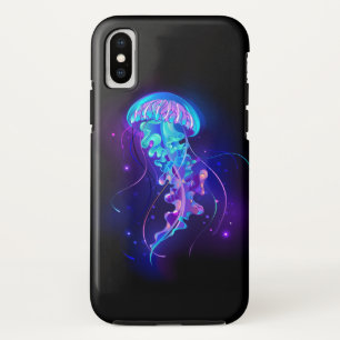 Vibrant Colour Glowing Jellyfish iPhone X Case