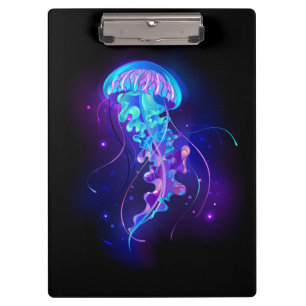 Vibrant Colour Glowing Jellyfish Clipboard