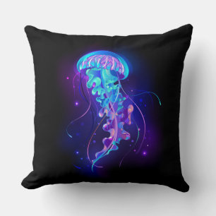 Vibrant Colour Glowing Jellyfish Cushion