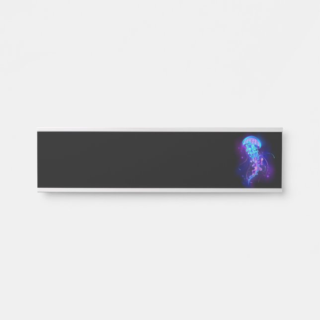 Vibrant Colour Glowing Jellyfish Door Sign (Front)