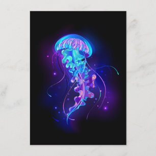 Vibrant Colour Glowing Jellyfish Enclosure Card