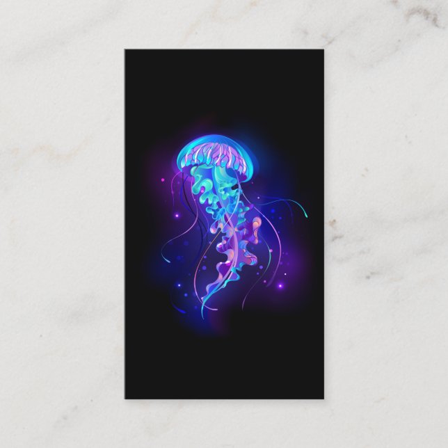 Vibrant Colour Glowing Jellyfish Enclosure Card (Front)