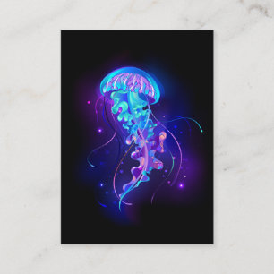 Vibrant Colour Glowing Jellyfish Enclosure Card