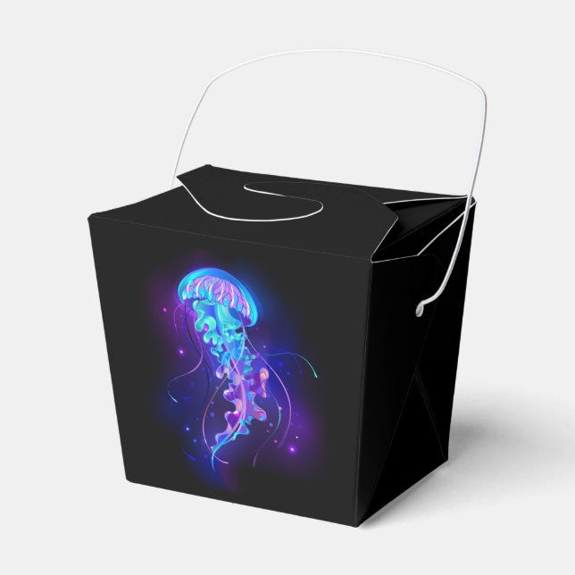 Vibrant Colour Glowing Jellyfish Favour Box (Front Side)