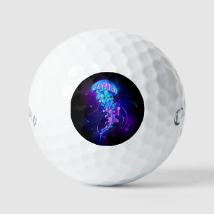 Vibrant Colour Glowing Jellyfish Golf Balls