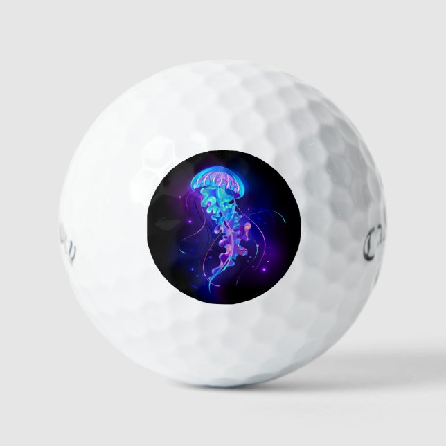 Vibrant Colour Glowing Jellyfish Golf Balls (Front)