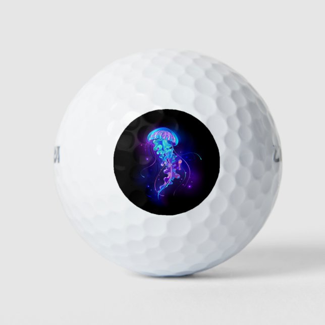 Vibrant Colour Glowing Jellyfish Golf Balls (Front)