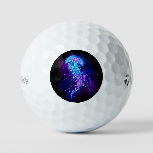 Vibrant Colour Glowing Jellyfish Golf Balls (Front)