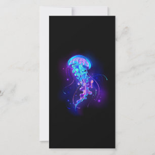Vibrant Colour Glowing Jellyfish Holiday Card