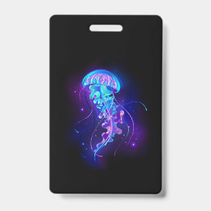 Vibrant Colour Glowing Jellyfish ID Badge