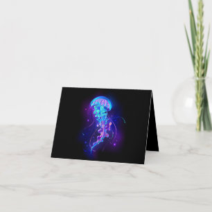 Vibrant Colour Glowing Jellyfish Invitation