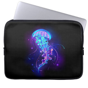 Vibrant Colour Glowing Jellyfish Laptop Sleeve