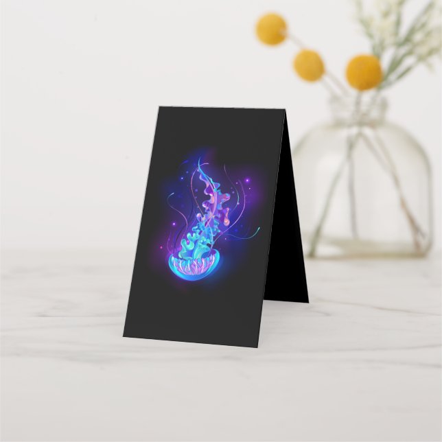 Vibrant Colour Glowing Jellyfish Loyalty Card (Back)