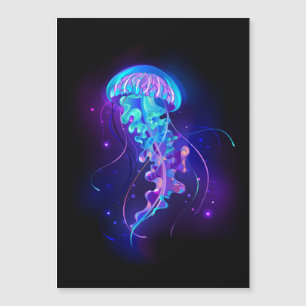 Vibrant Colour Glowing Jellyfish Magnetic Invitation