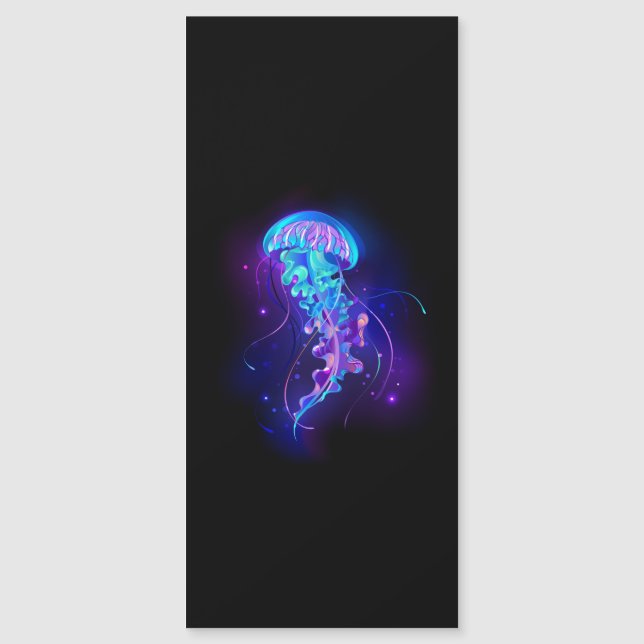 Vibrant Colour Glowing Jellyfish Magnetic Invitation (Front)