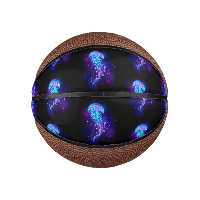 Vibrant Colour Glowing Jellyfish Mini Basketball (Front)