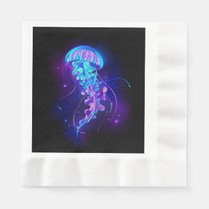 Vibrant Colour Glowing Jellyfish Napkin