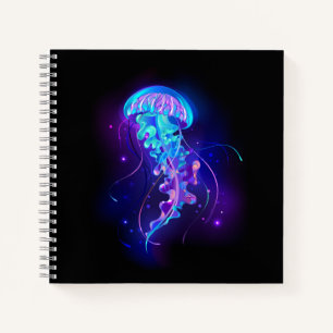Vibrant Colour Glowing Jellyfish Notebook