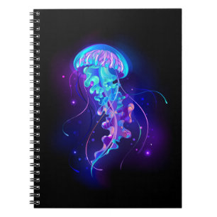 Vibrant Colour Glowing Jellyfish Notebook