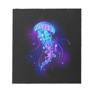 Vibrant Colour Glowing Jellyfish Notepad