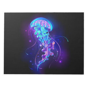 Vibrant Colour Glowing Jellyfish Notepad