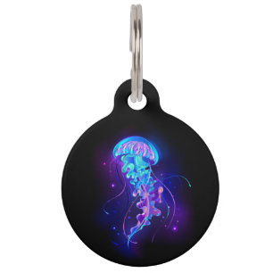 Vibrant Colour Glowing Jellyfish Pet Tag