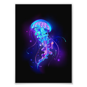 Vibrant Colour Glowing Jellyfish Photo Print