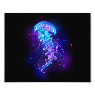 Vibrant Colour Glowing Jellyfish Photo Print