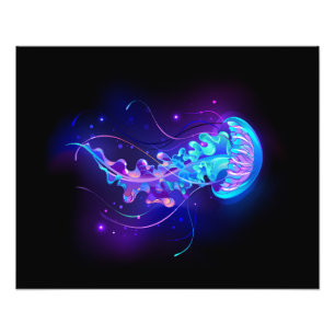 Vibrant Colour Glowing Jellyfish Photo Print