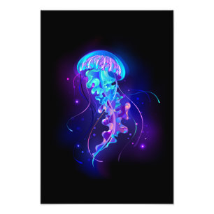 Vibrant Colour Glowing Jellyfish Photo Print