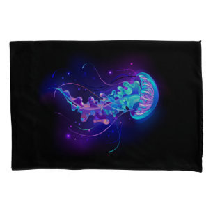 Vibrant Colour Glowing Jellyfish Pillowcase